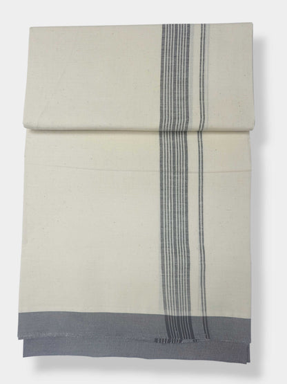 Kerala Single Dhoti/Mundu Pure Cotton with Black Border
