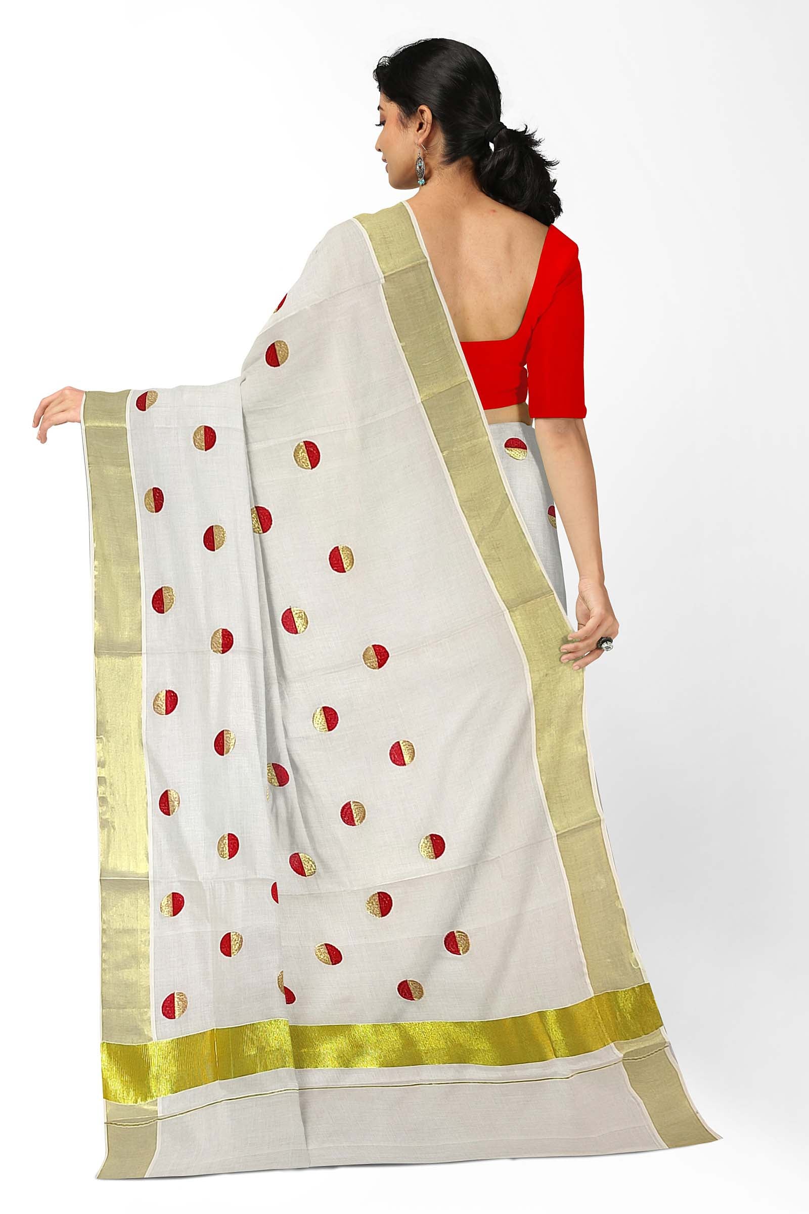 Corporate Wear Off White Pure Kerala Kasavu Cotton Saree at Rs 1169/piece  in Hyderabad