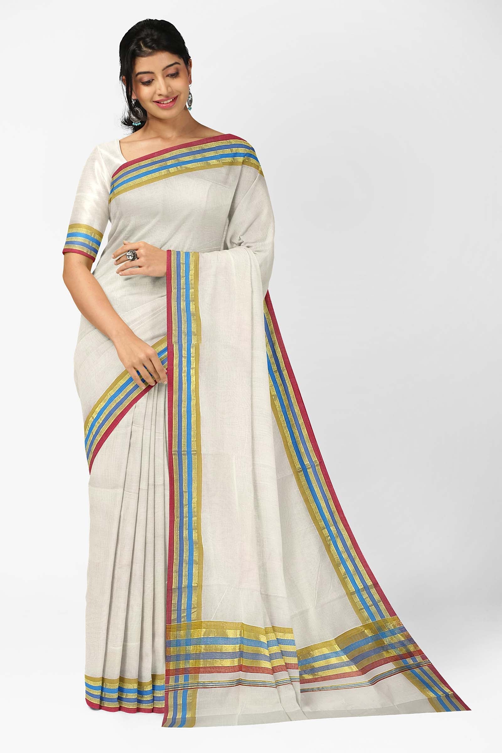 Buy Kerala Traditional Temple Design Kasavu Saree