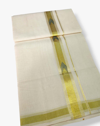 Original Balaramapuram Handloom Kasavu Mundu for Men