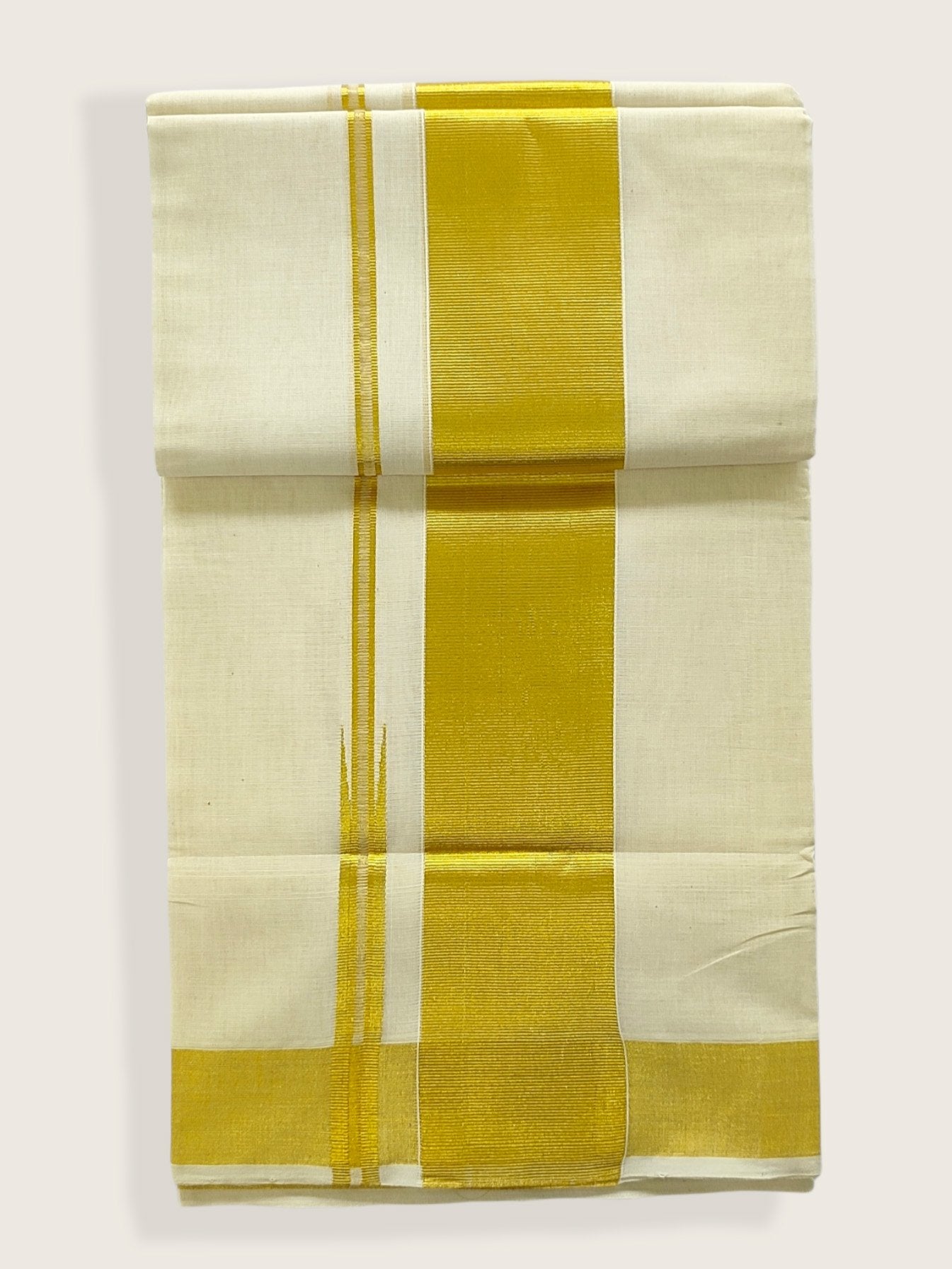 Premium Wedding Handloom Kasavu Mundu for Men