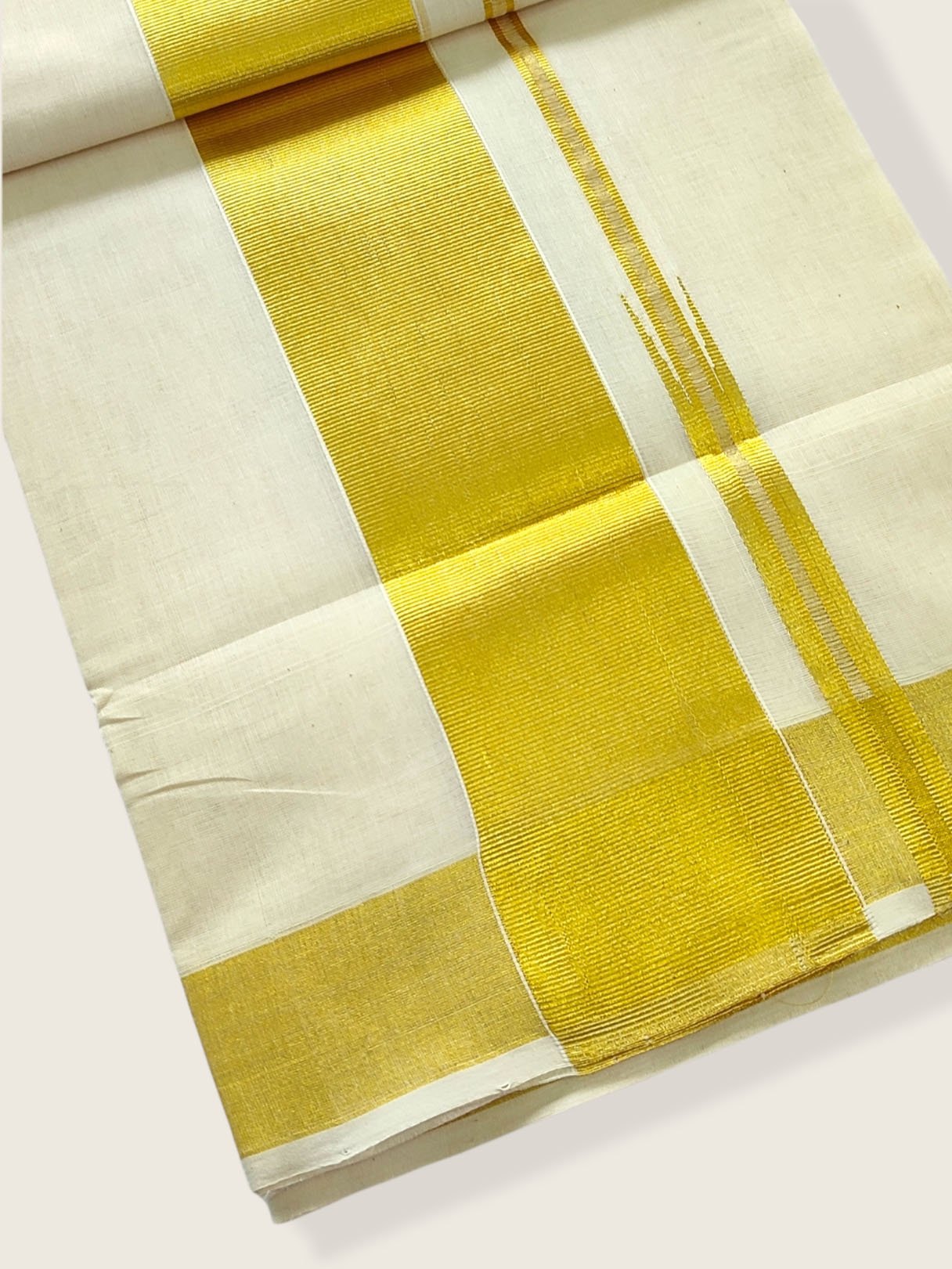 Premium Wedding Handloom Kasavu Mundu for Men