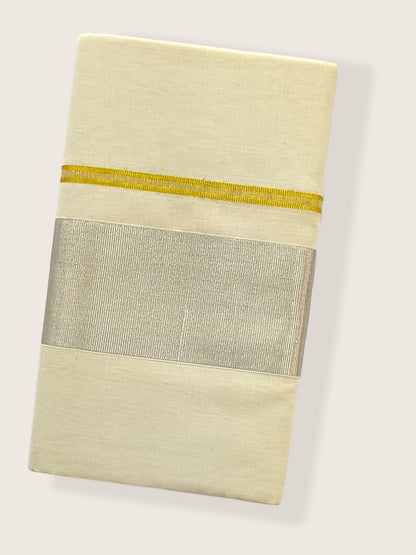 Premium Wedding Handloom Kasavu Mundu for Men