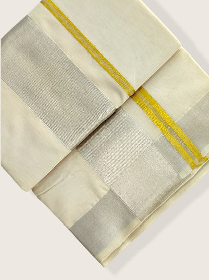 Premium Wedding Handloom Kasavu Mundu for Men