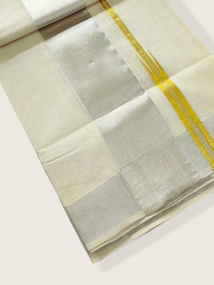 Premium Wedding Handloom Kasavu Mundu for Men