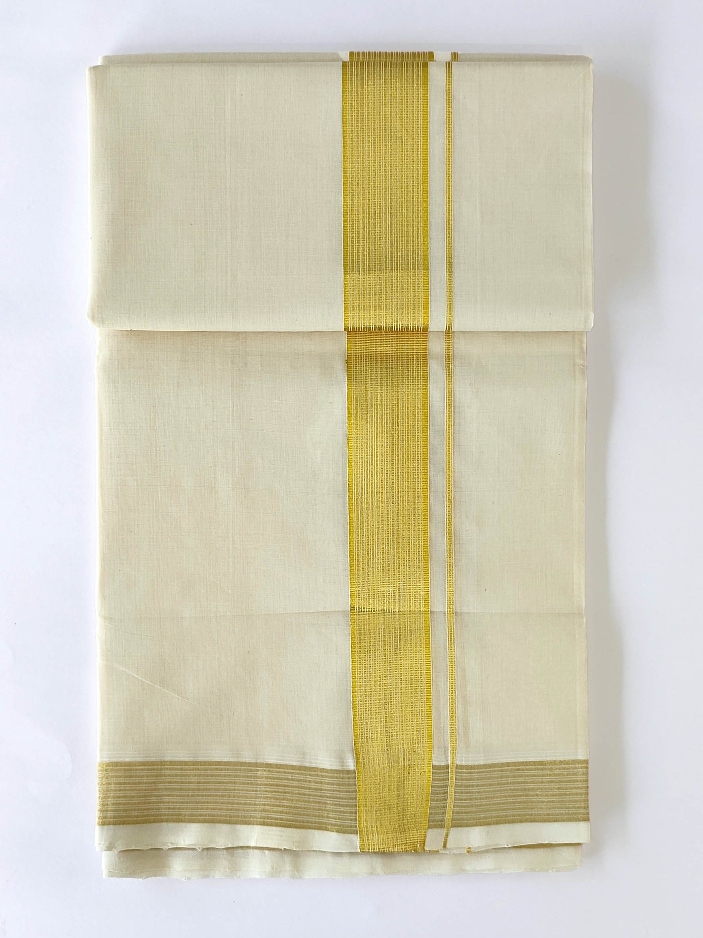 Premium Wedding Handloom Kasavu Mundu for Men