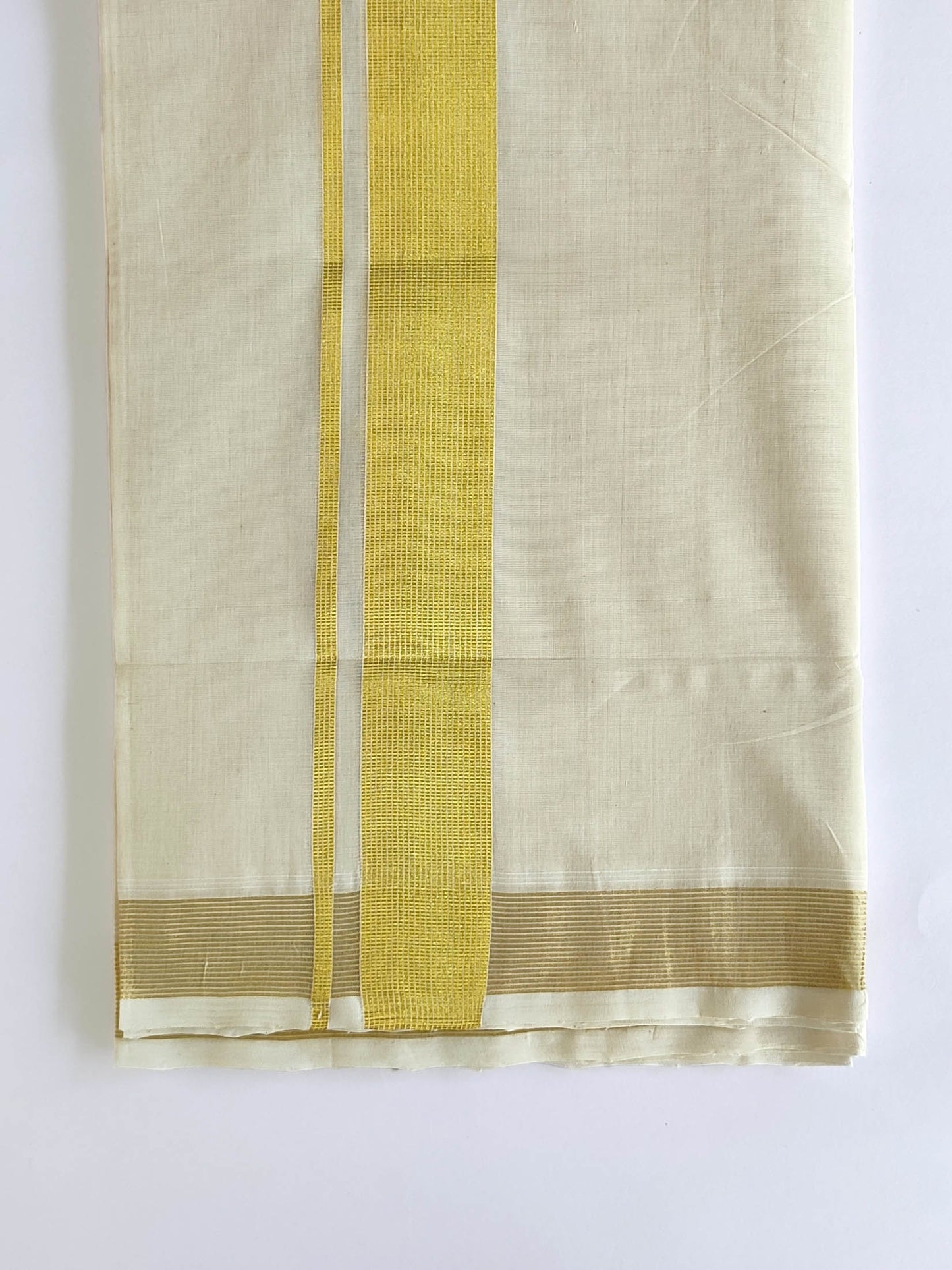 Premium Wedding Handloom Kasavu Mundu for Men