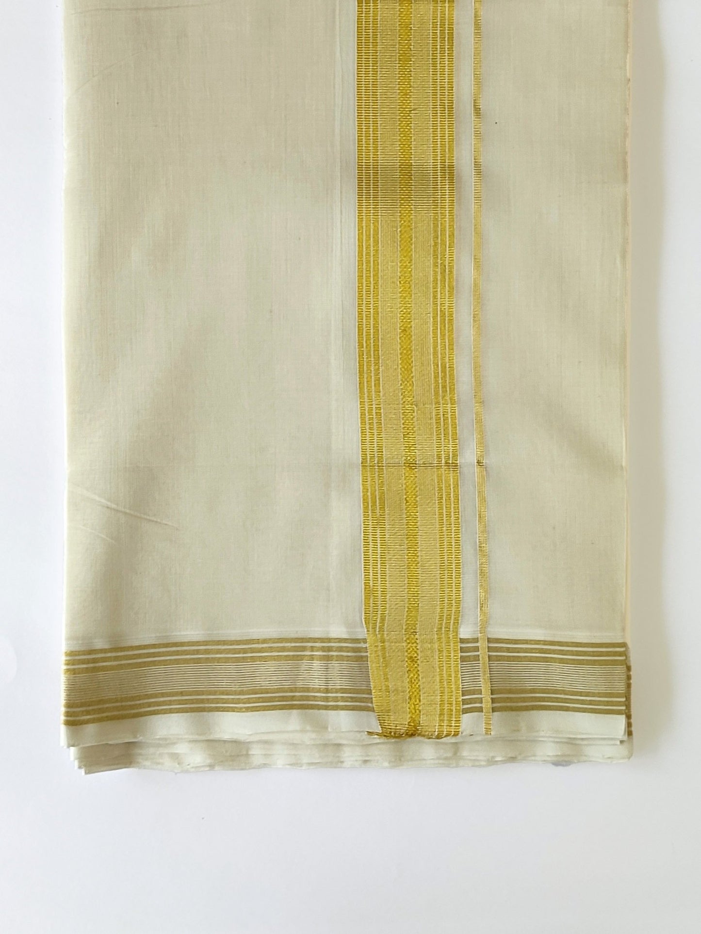 Premium Wedding Handloom Kasavu Mundu for Men