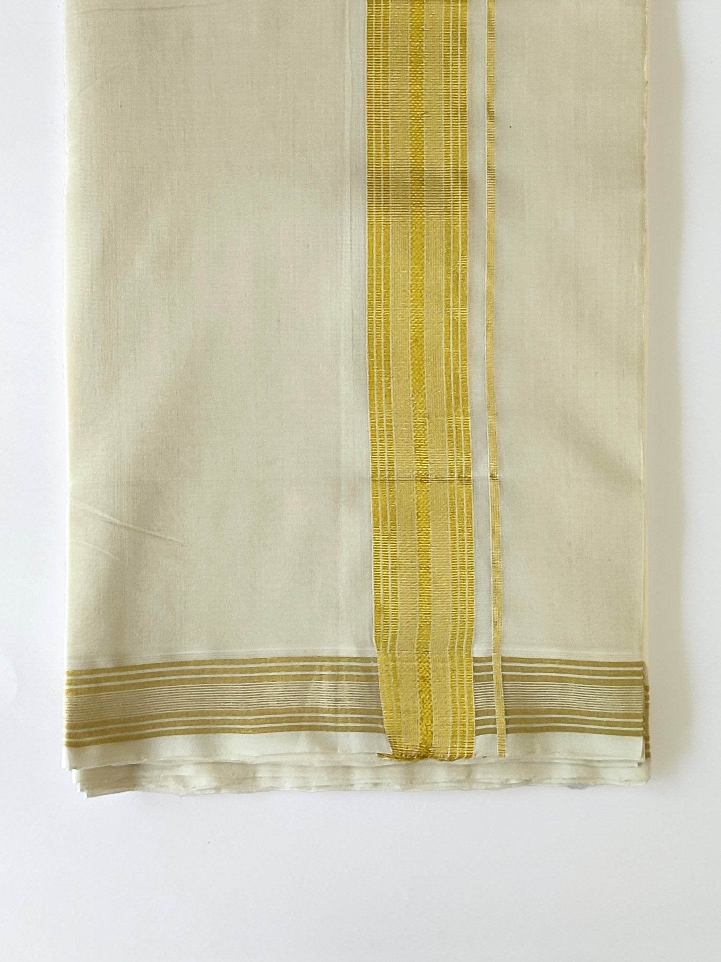 Premium Wedding Handloom Kasavu Mundu for Men