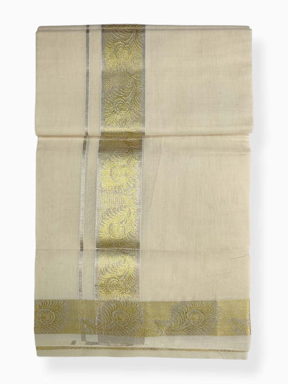 Premium Wedding Handloom Balaramapuram Unaakupaavu Kasavu Mundu for Men