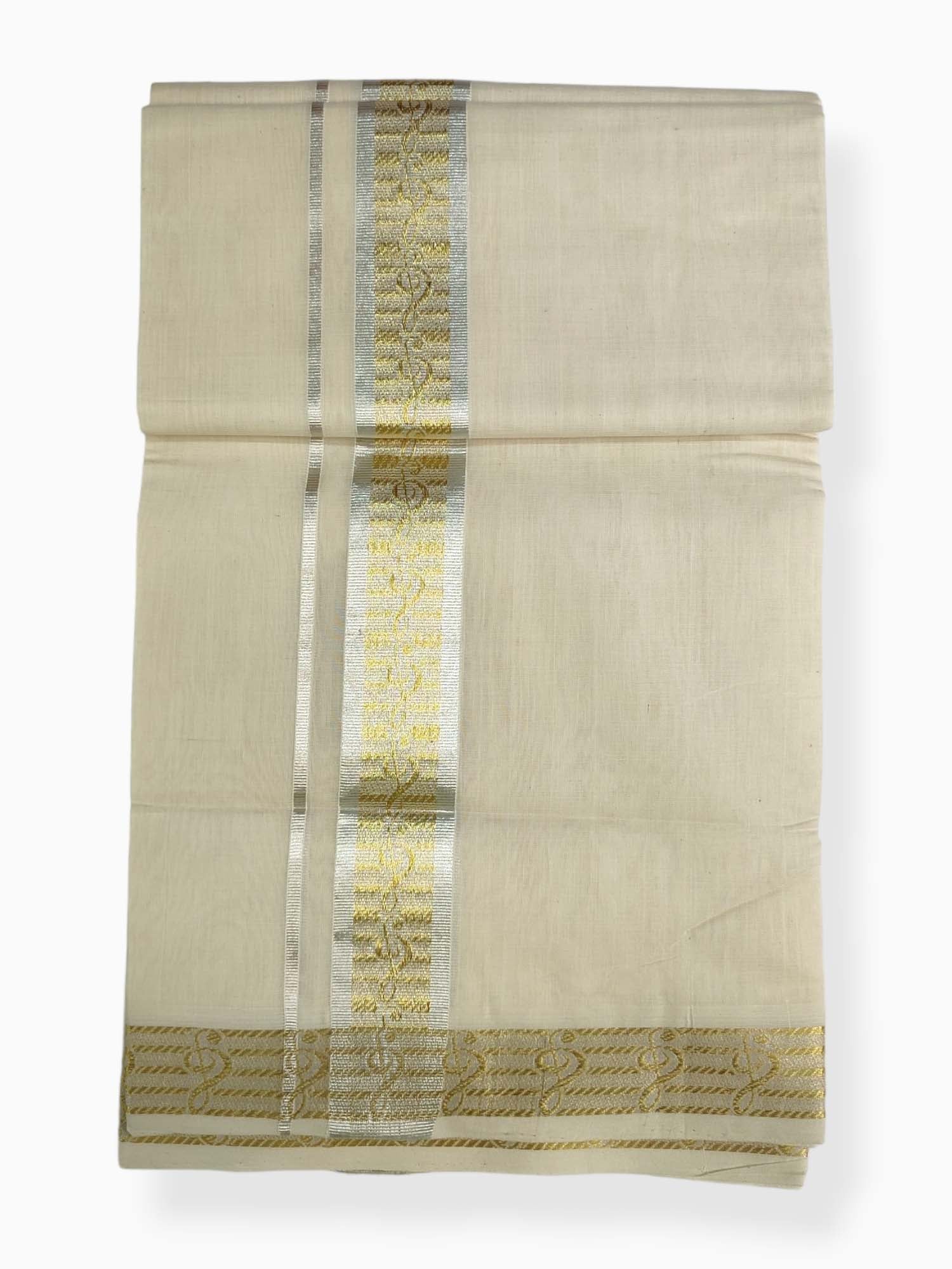 Premium Wedding Handloom Balaramapuram Unaakupaavu Kasavu Mundu for Men