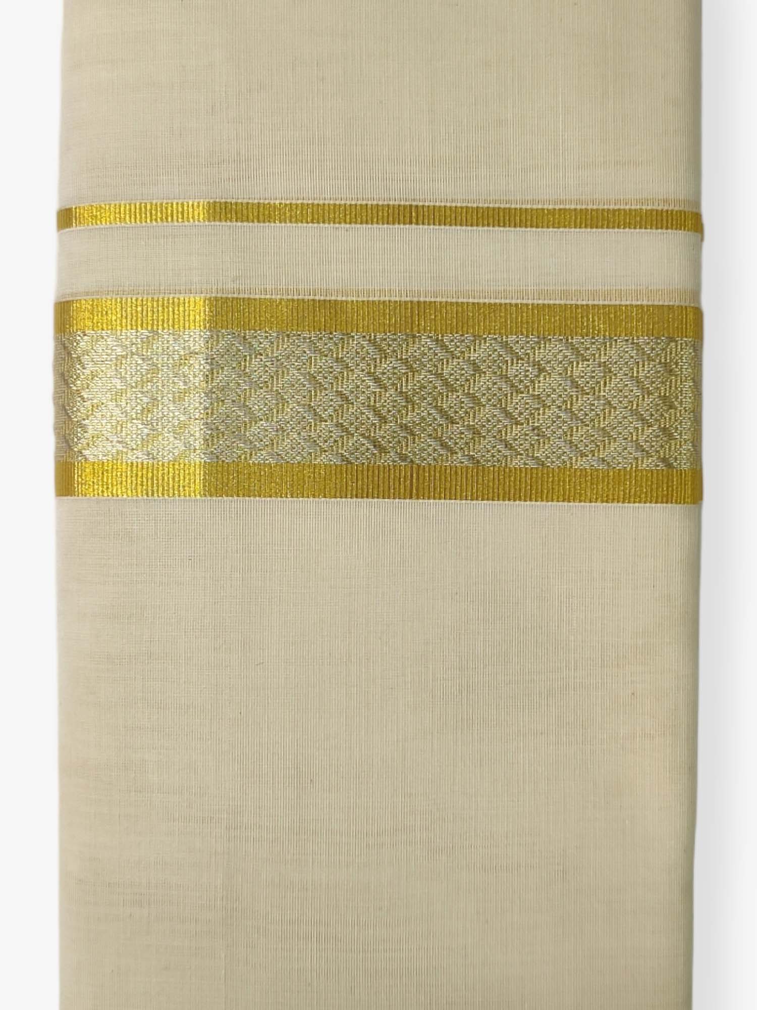 Premium Wedding Handloom Balaramapuram Unaakupaavu Kasavu Mundu for Men