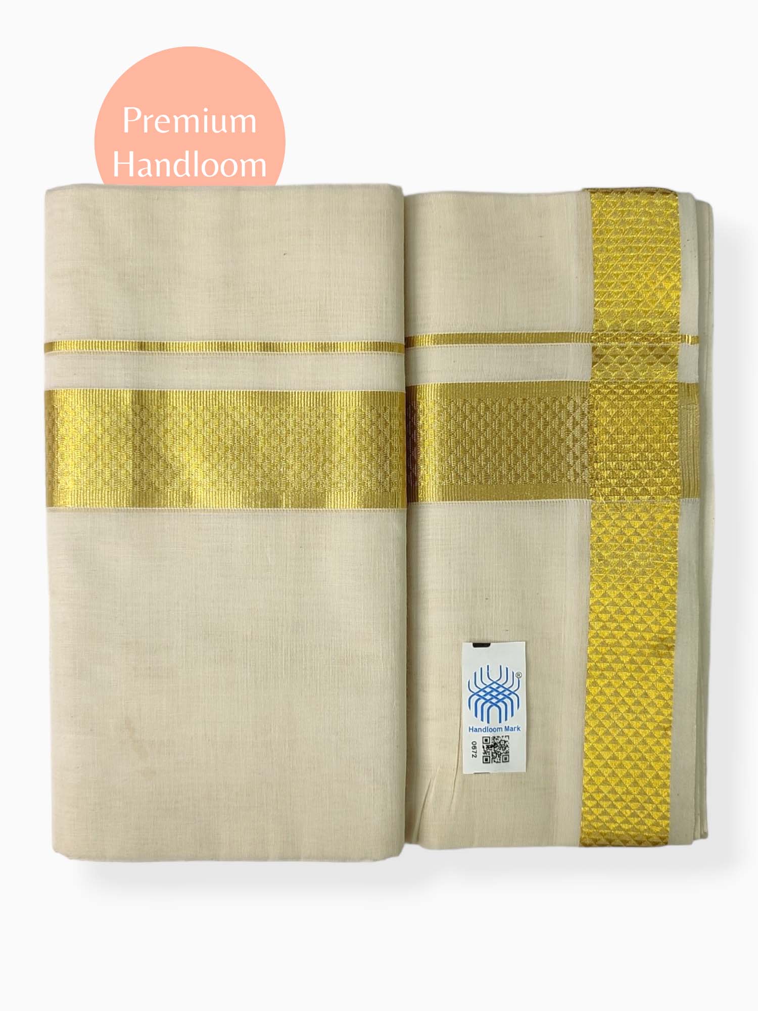 Premium Wedding Handloom Balaramapuram Unaakupaavu Kasavu Mundu for Men