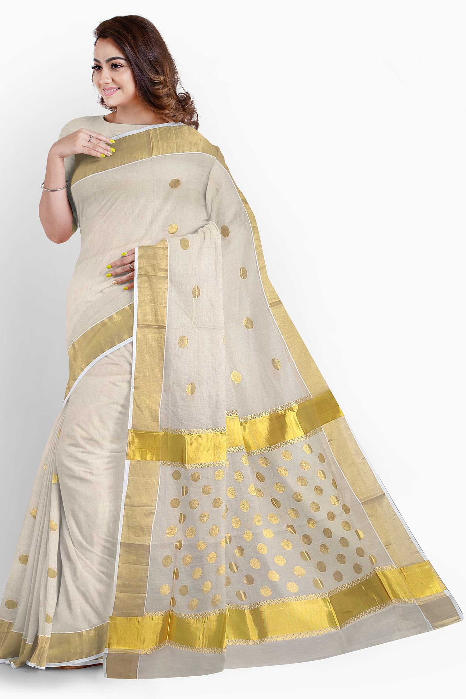 Kuthampully Handloom Kasavu Saree