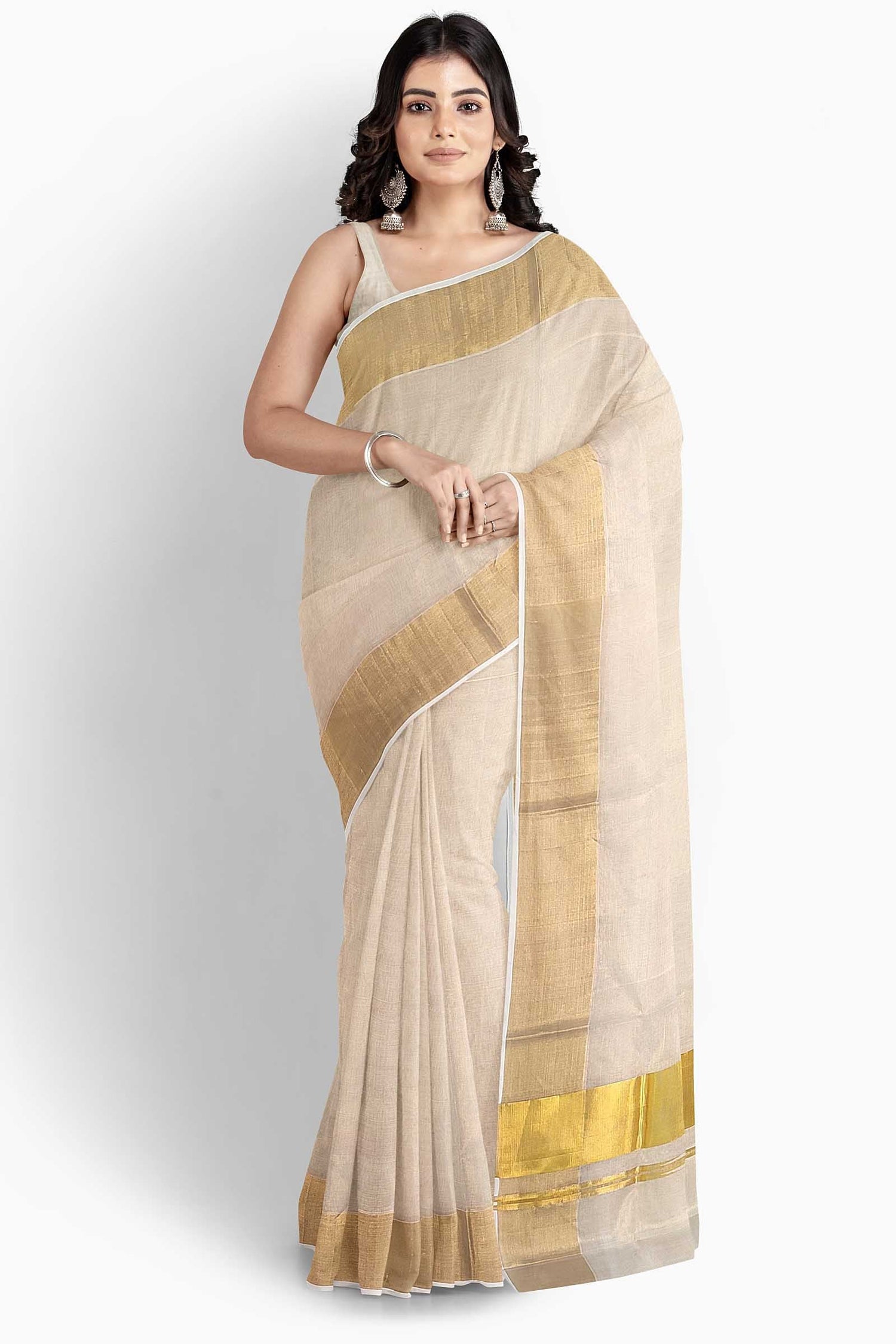 Kuthampully Handloom Kasavu Saree