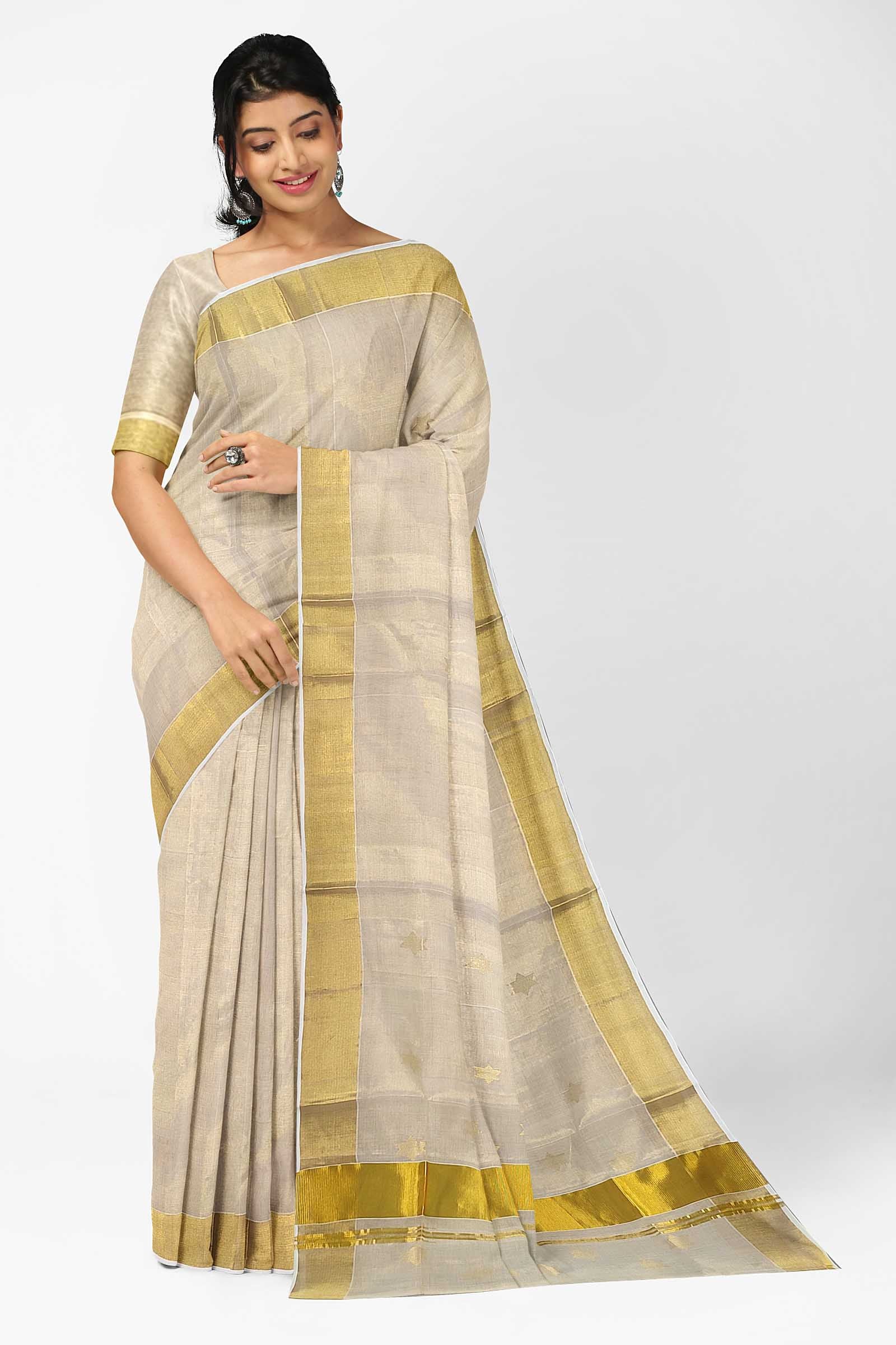 Buy Kerala Set Mundu (Kasavu) Online - Malabar Shopping