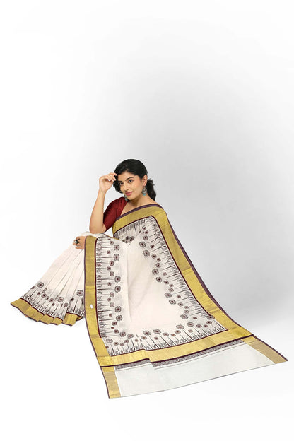 Kerala Printed Saree for Women
