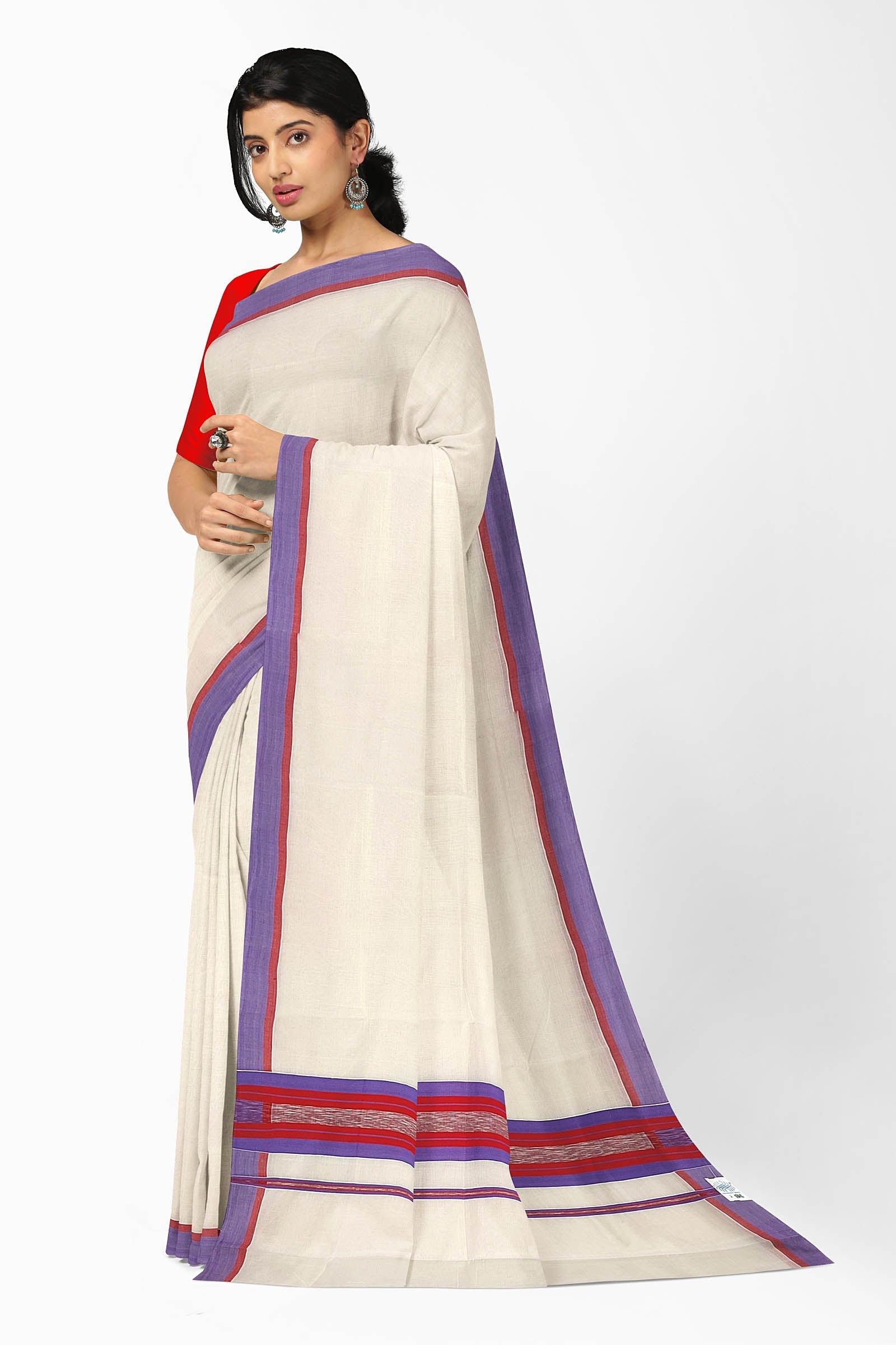 Off White Kerala Cotton Saree