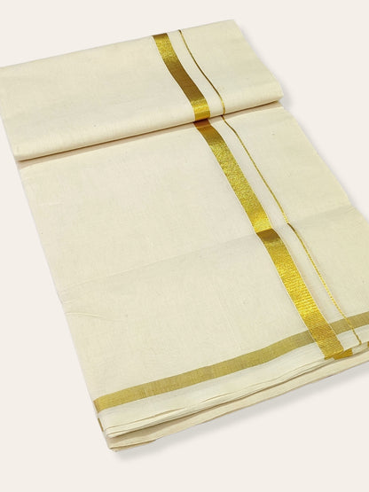 Kerala Kasavu Dhoti/Mundu Premium Handloom