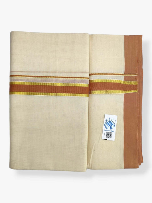  Kerala Balaramapuram Pure Cotton Handloom Mundu/Dhoti 