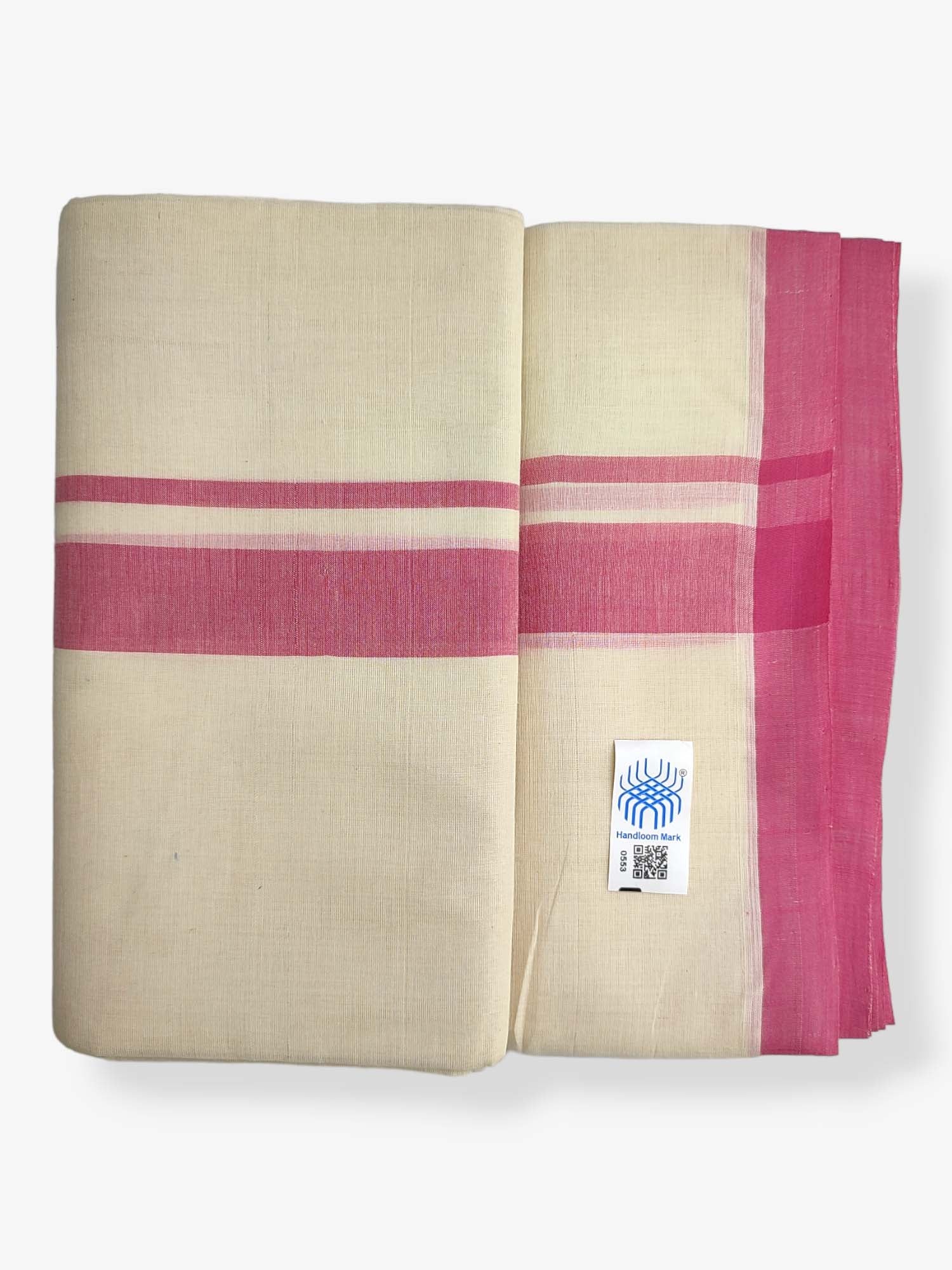  Kerala Balaramapuram Pure Cotton Handloom Mundu/Dhoti 