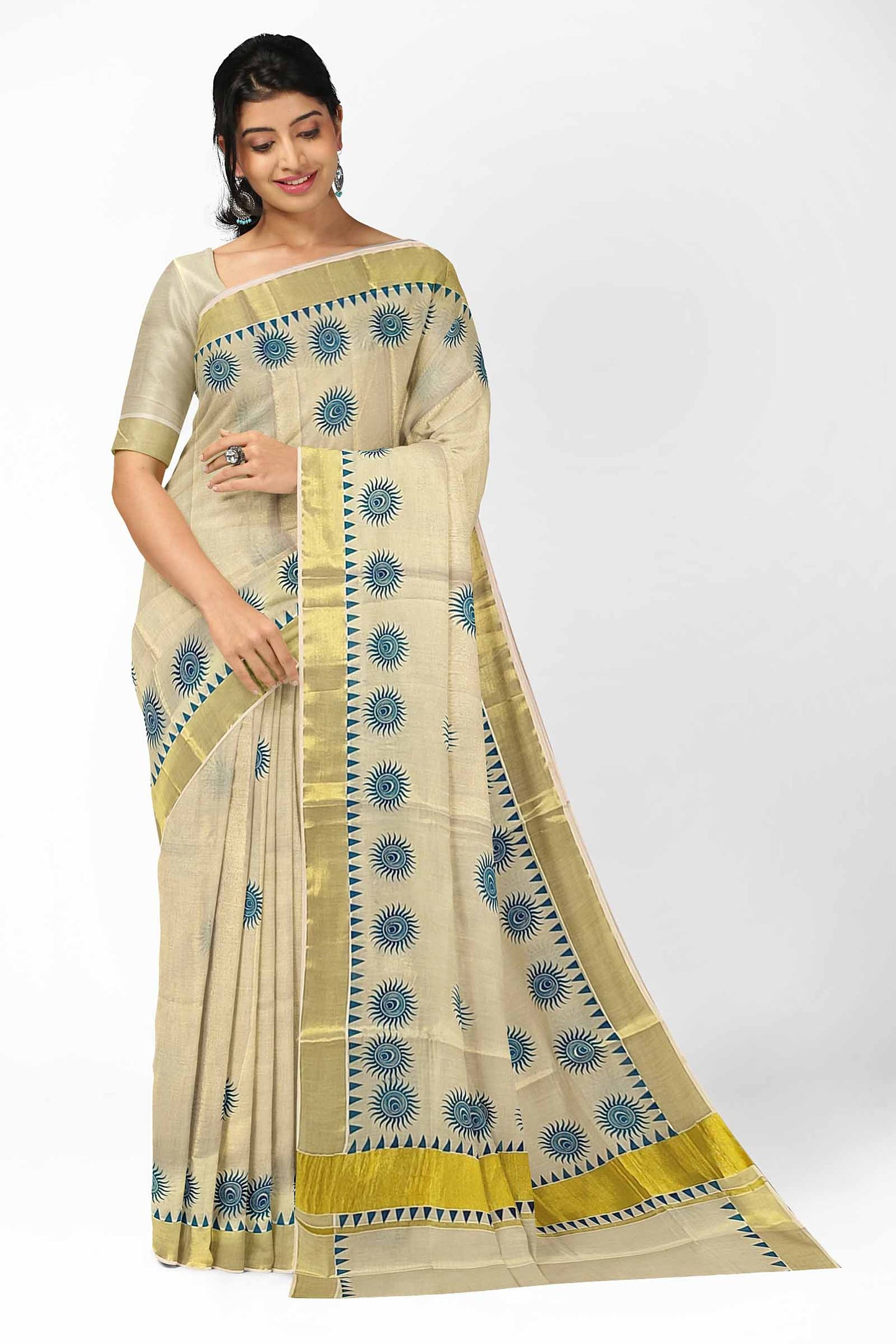 Kerala Tissue Printed Saree for Women