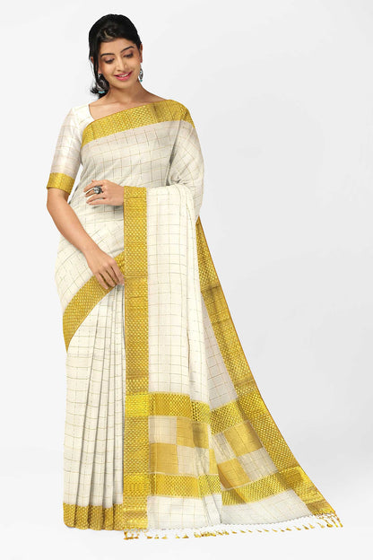 Paa Neythu Kerala Kasavu Saree