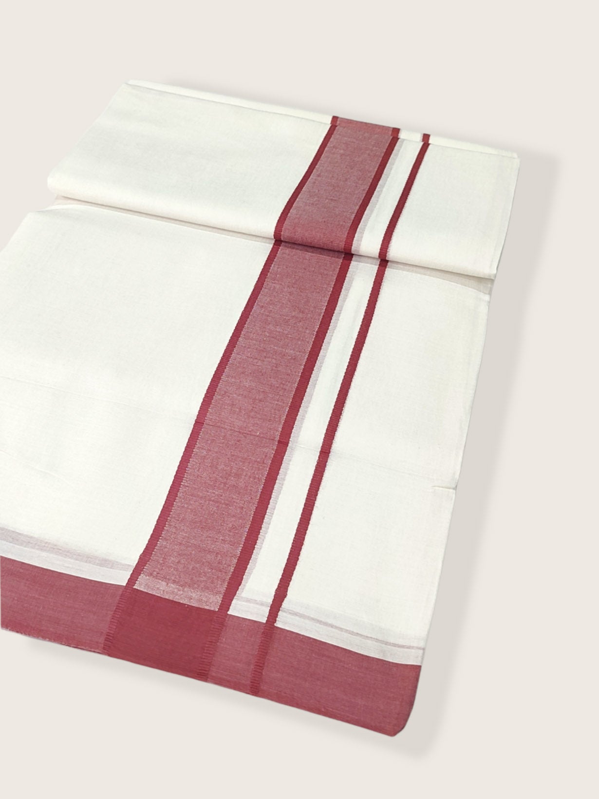 Pure Cotton White Dhoti/Mundu for Men