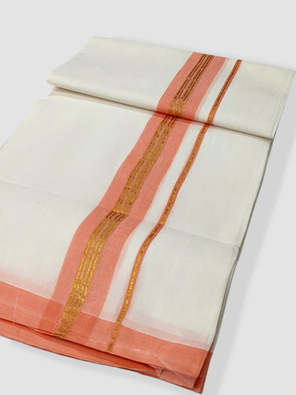 Pure Cotton White Dhoti/Mundu for Men