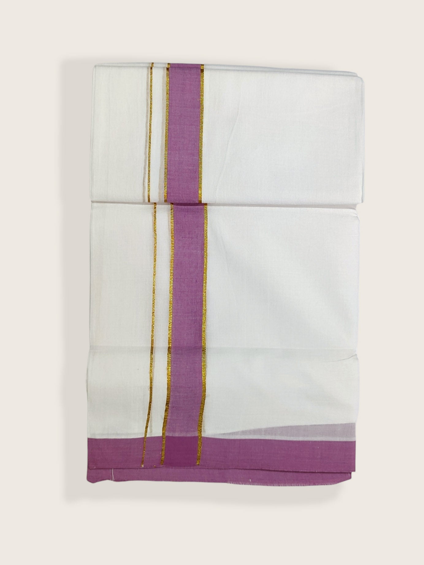 Pure Cotton White Dhoti/Mundu for Men