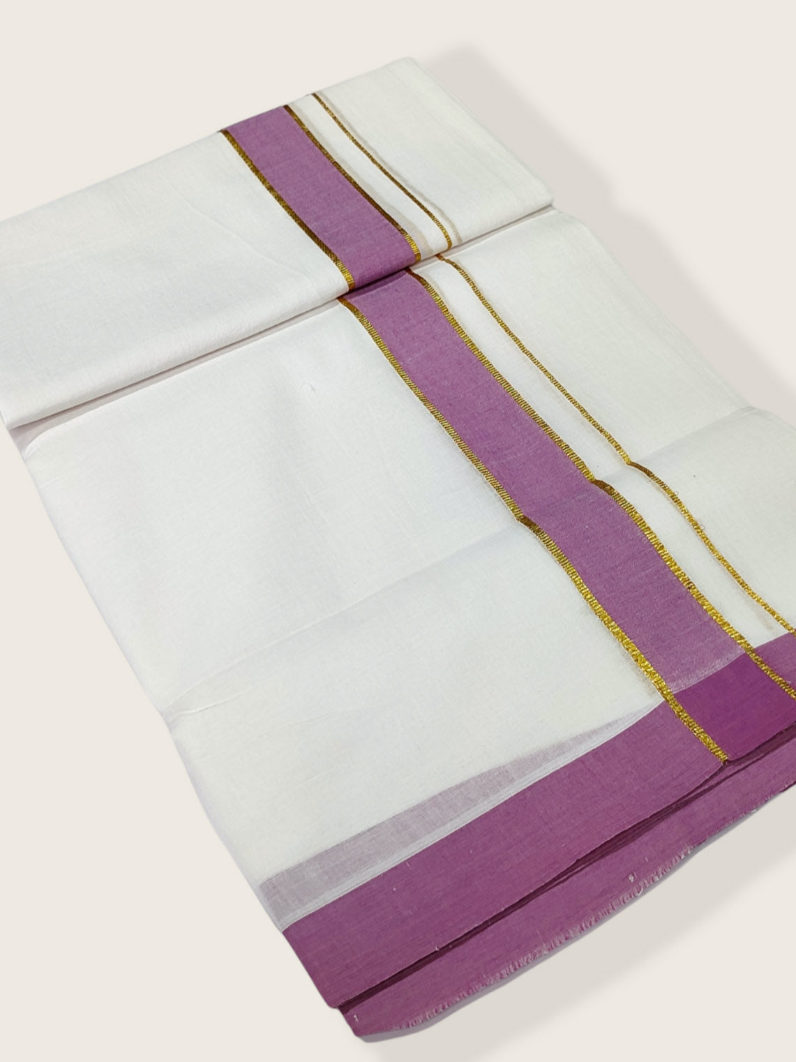 Pure Cotton White Dhoti/Mundu for Men