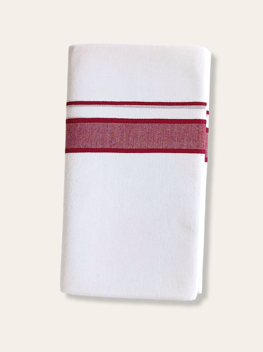 Pure White Cotton Kerala Dhoti