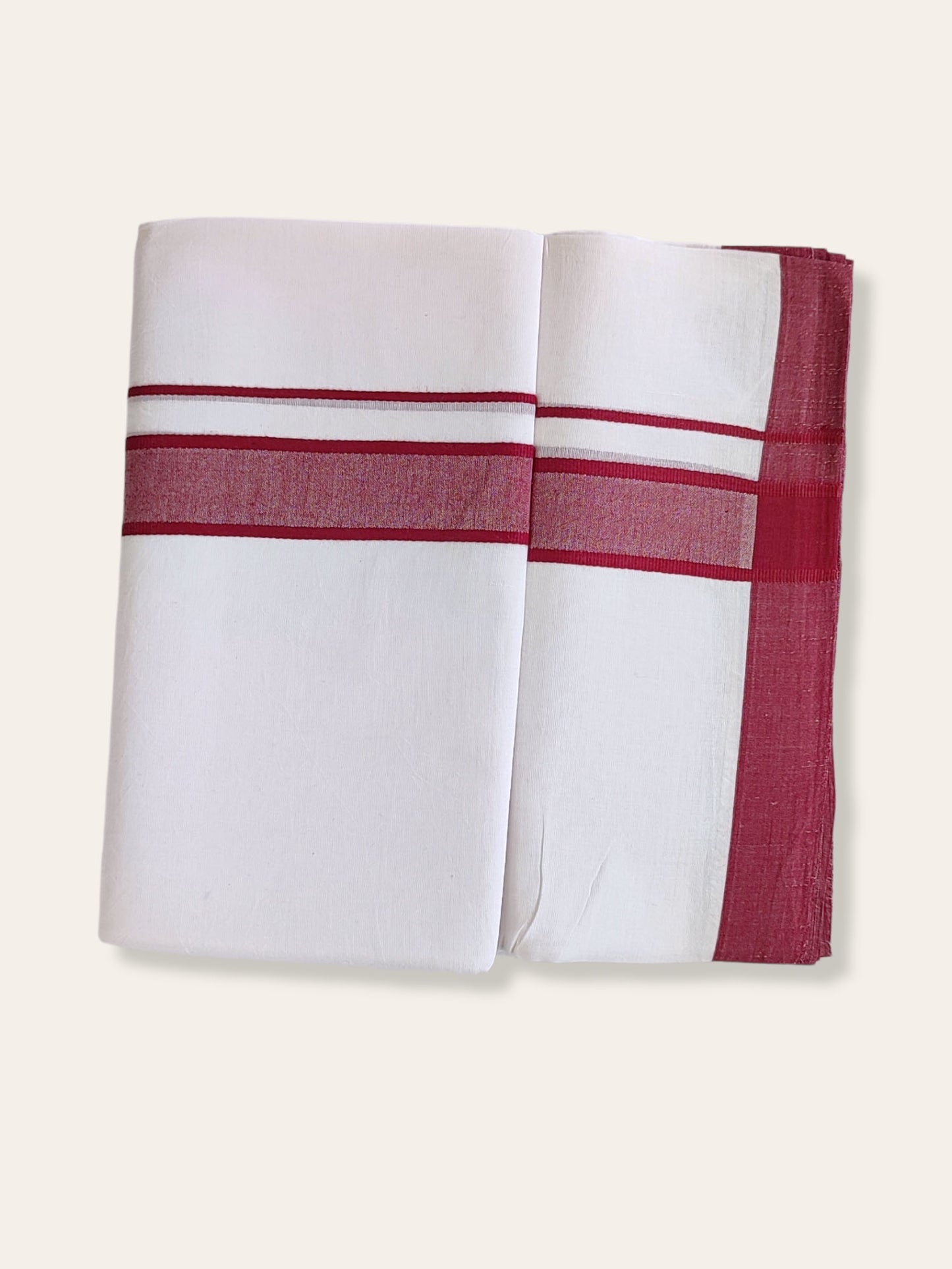 Pure White Cotton Kerala Dhoti