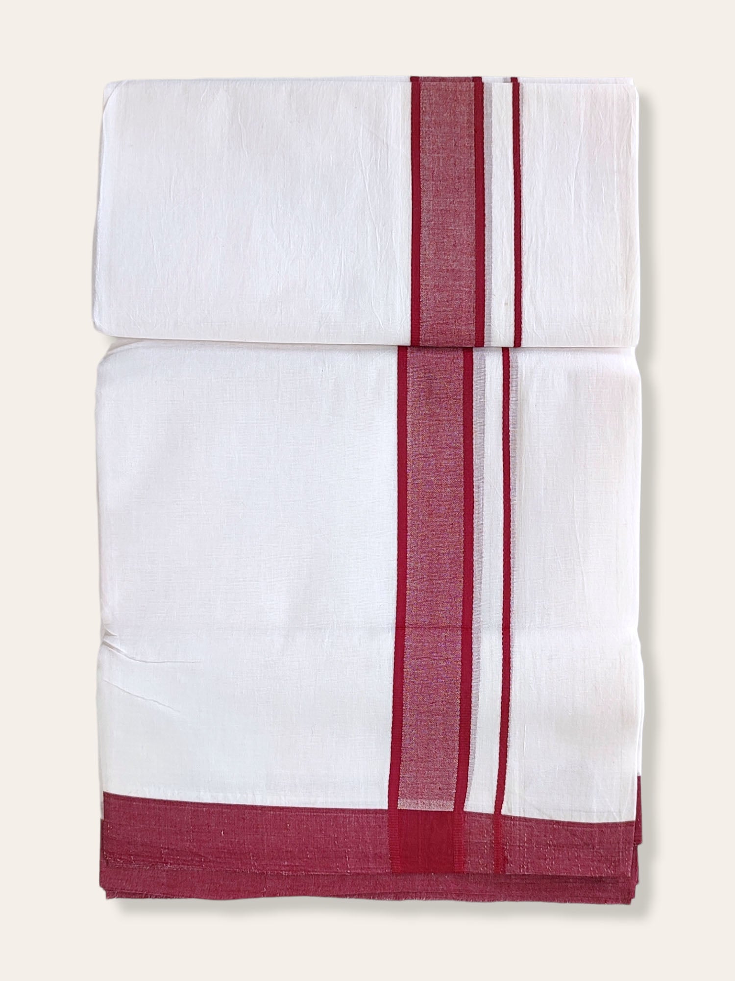 Pure White Cotton Kerala Dhoti