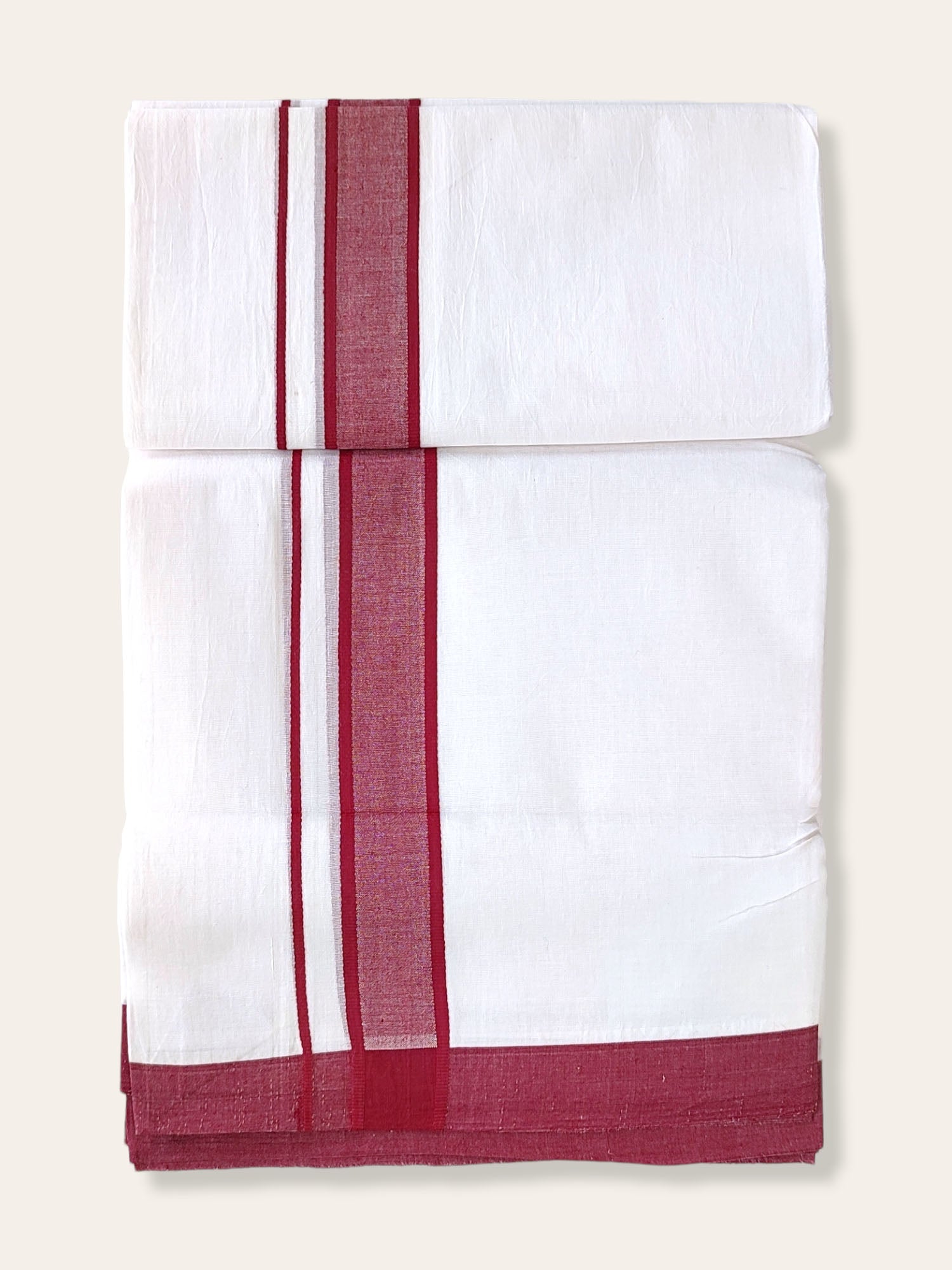 Pure White Cotton Kerala Dhoti