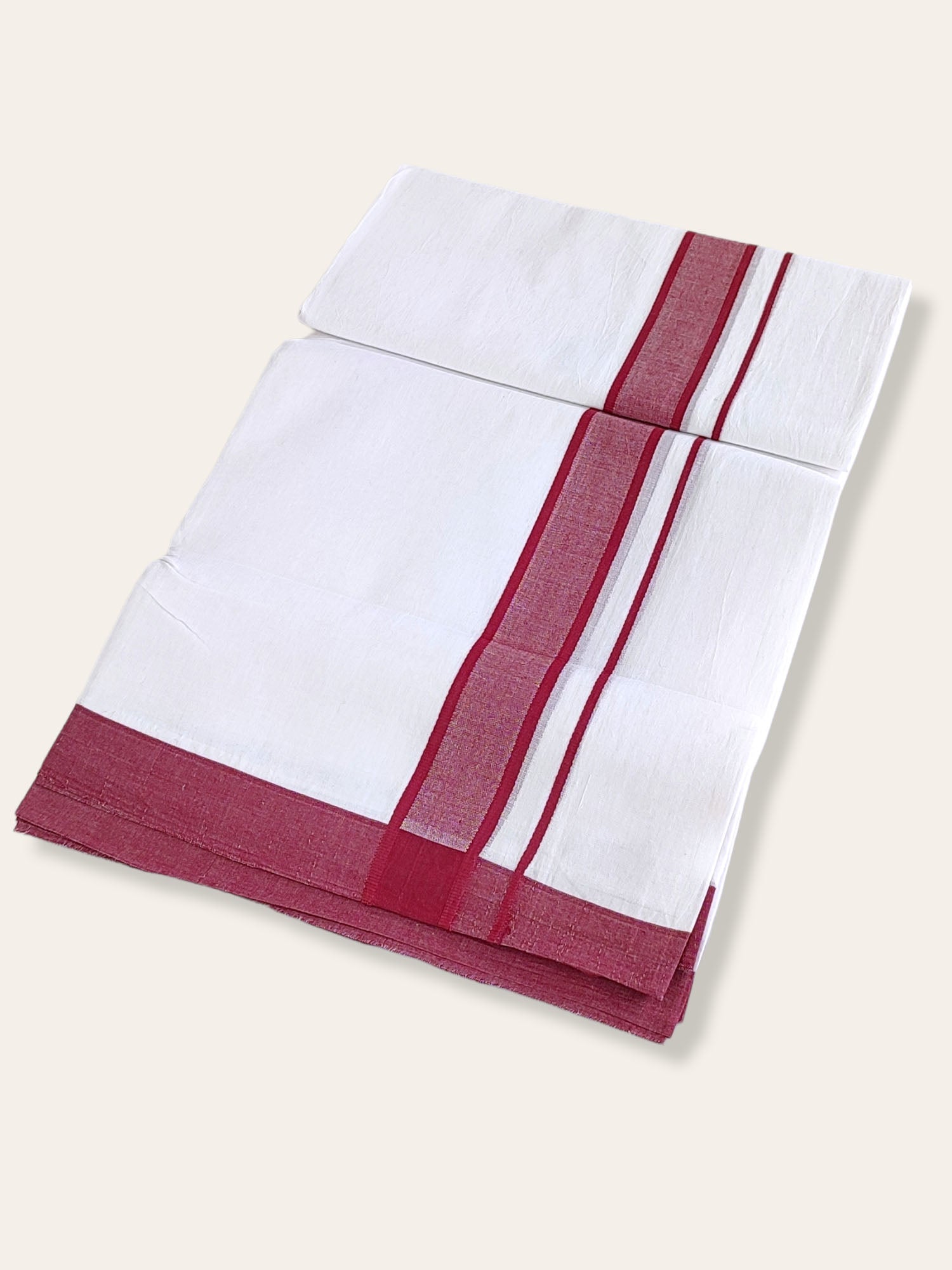 Pure White Cotton Kerala Dhoti