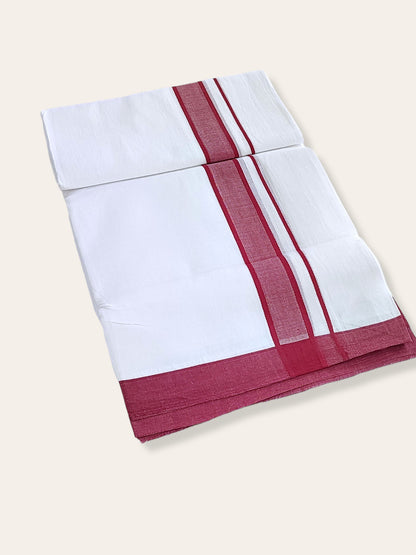 Pure White Cotton Kerala Dhoti