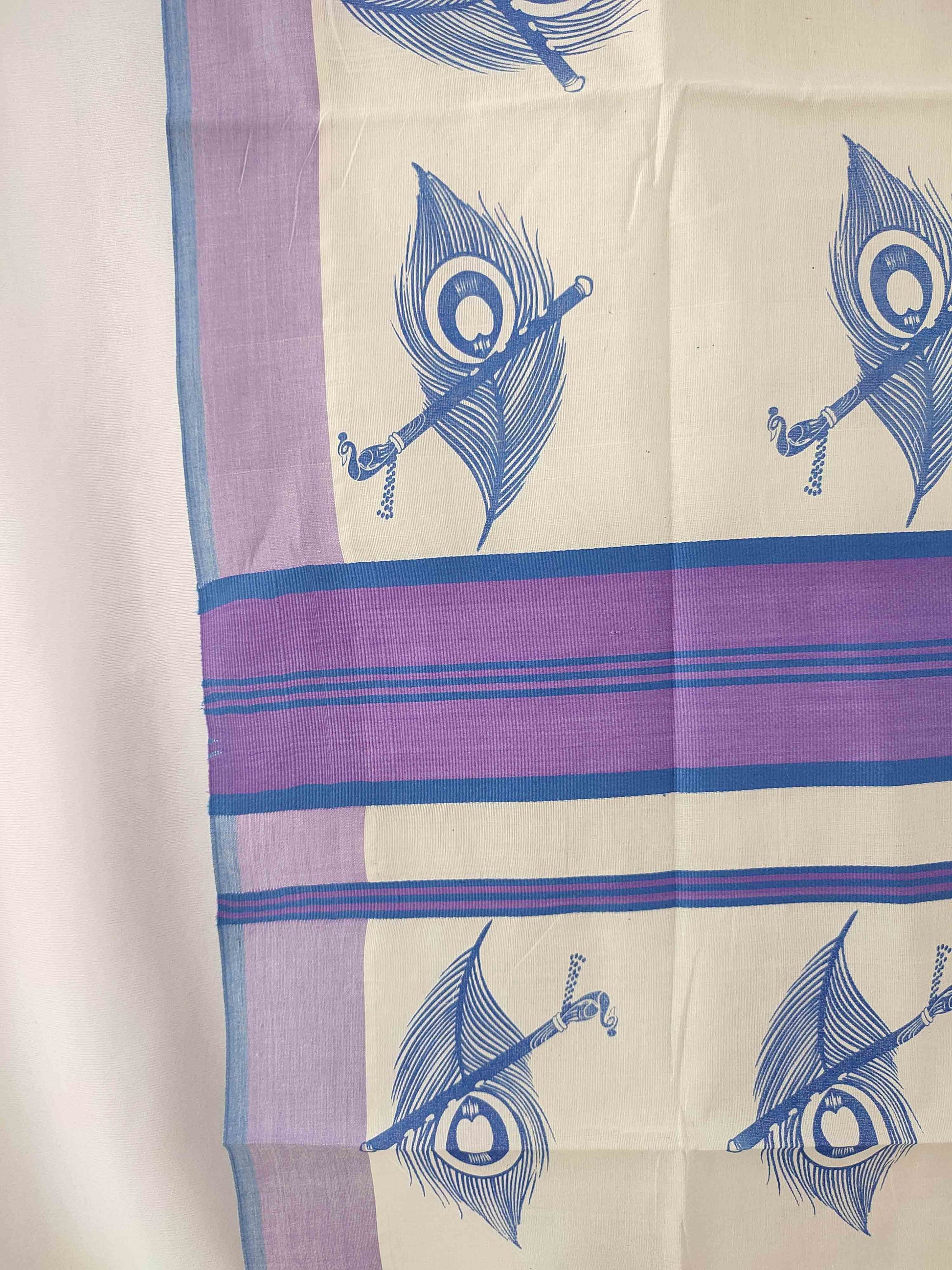 Pure cotton printed kerala saree