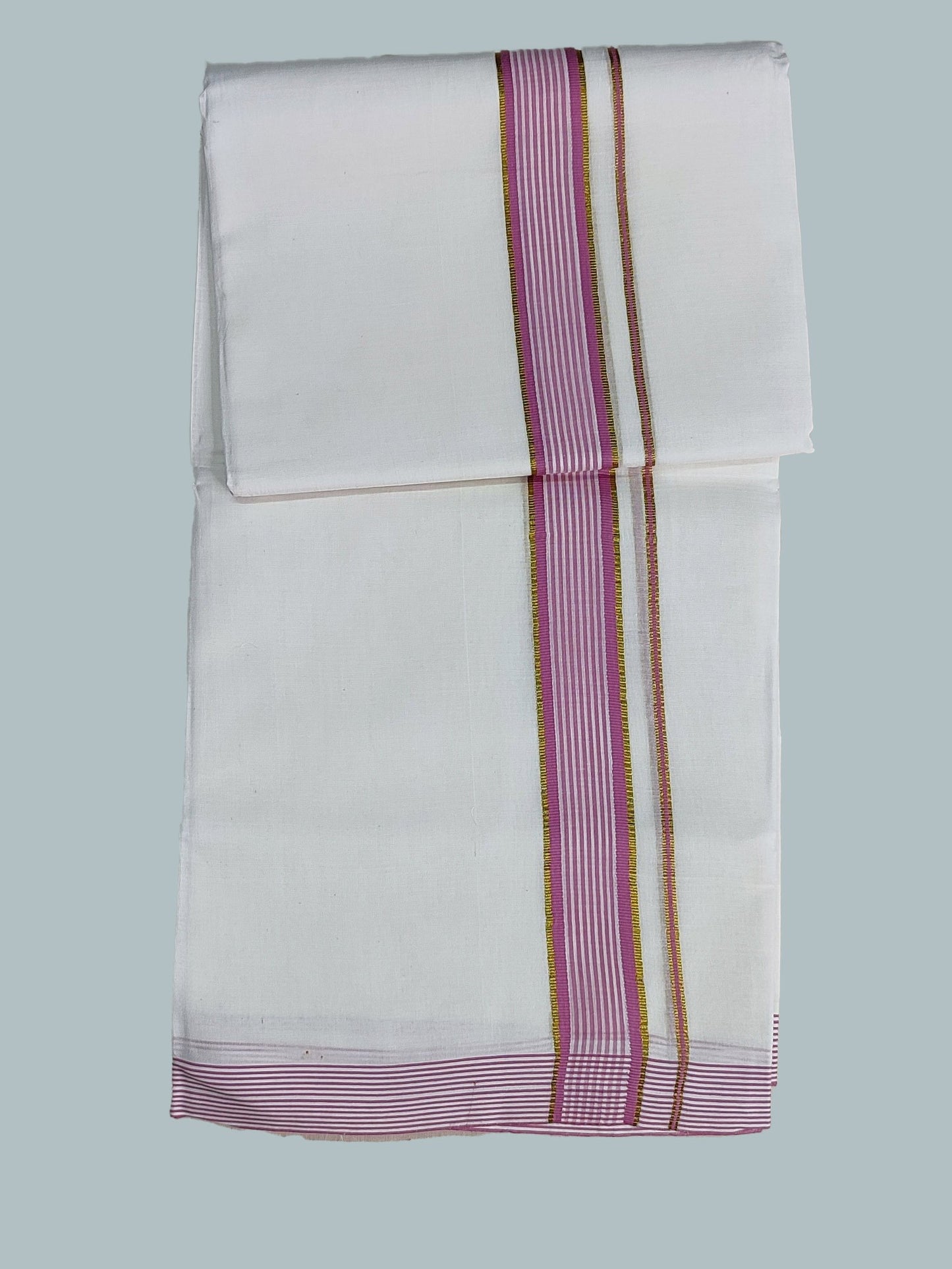 Pure White Cotton Kerala Dhoti