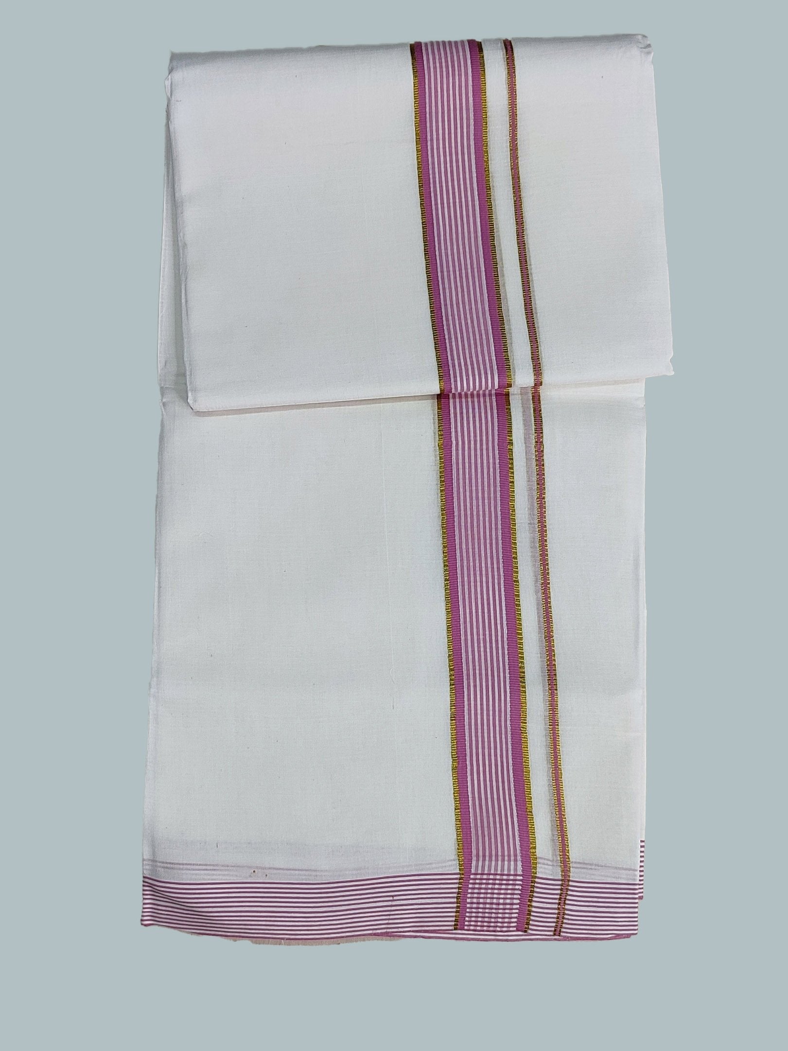 Pure White Cotton Kerala Dhoti